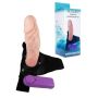 Sztuczny penis na szelkach strap-on wibrujący 16cm - 2